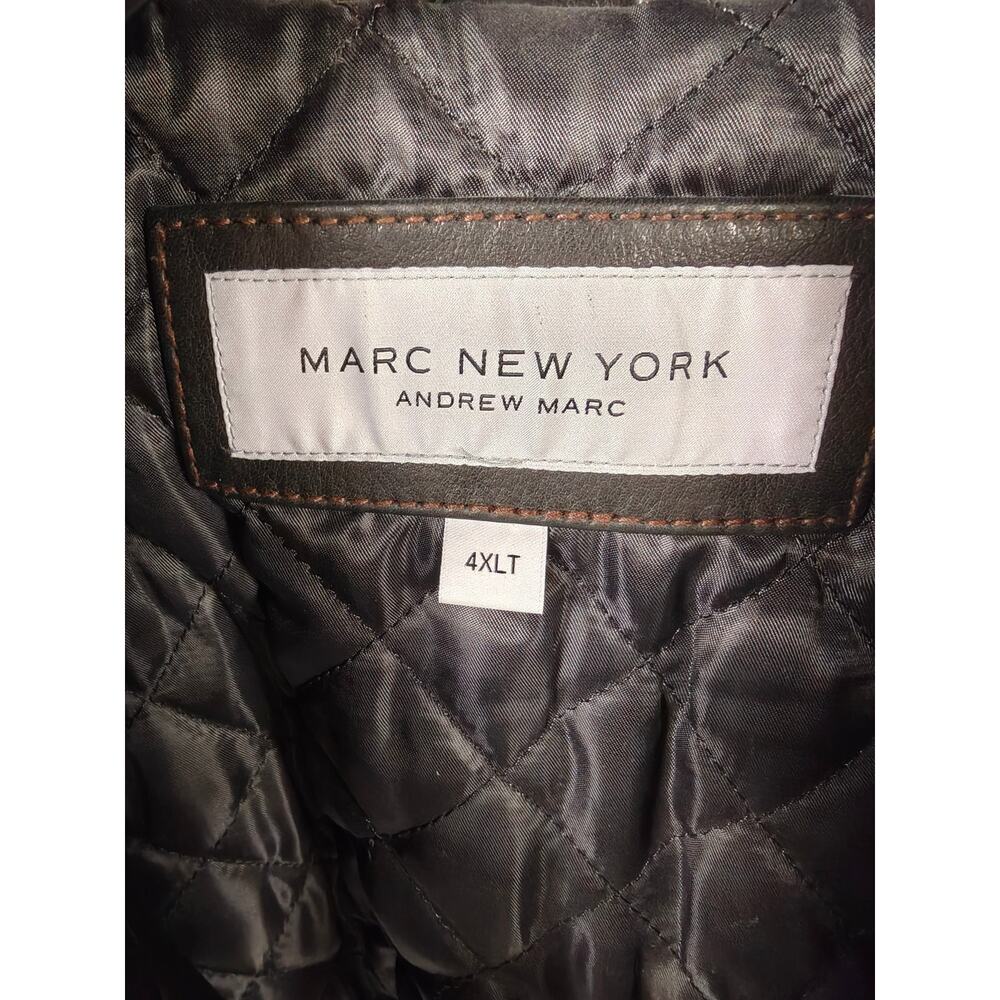 Mens Marc New York Leather Jacket Black 4XLT - Picture 5 of 11
